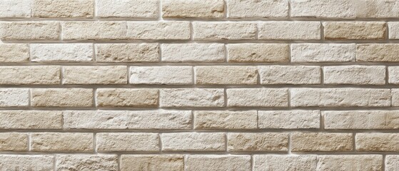 Fototapeta premium The textured wall featuring stylish beige brick for interior design accents.