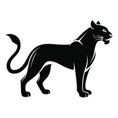 Sleek Black Panther Silhouette Symbolic Feline Representation Wildlife Predator Graphic Design Powerful Imagery Graceful Animal Vector Illustration