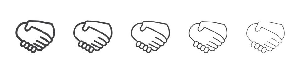 Handshake icon outline ilustration vector symbol