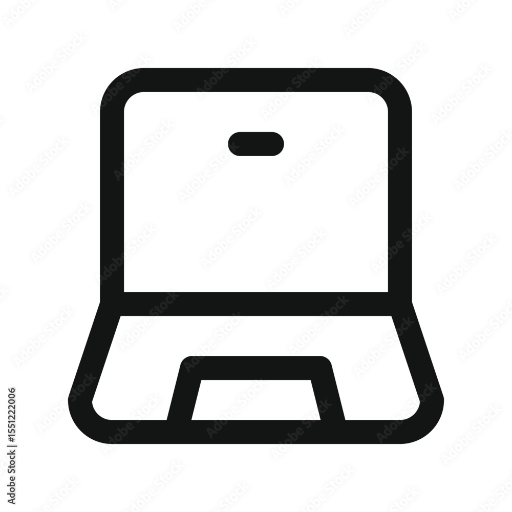 Poster laptop ui icon, notebook simple line user interface vector symbol