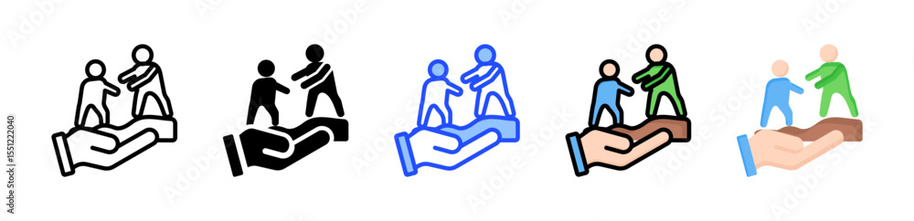 Poster mentoring icon collection with multiple styles