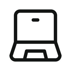 Laptop UI icon, notebook simple line user interface vector symbol