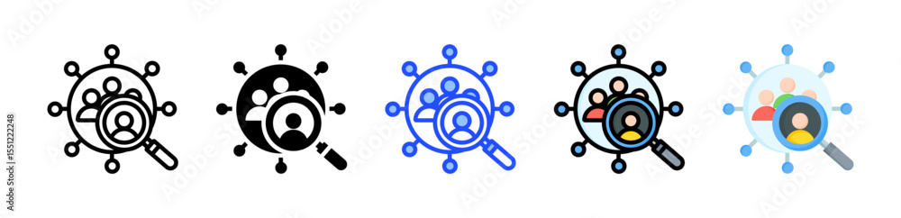 Poster talent pool icon collection with multiple styles