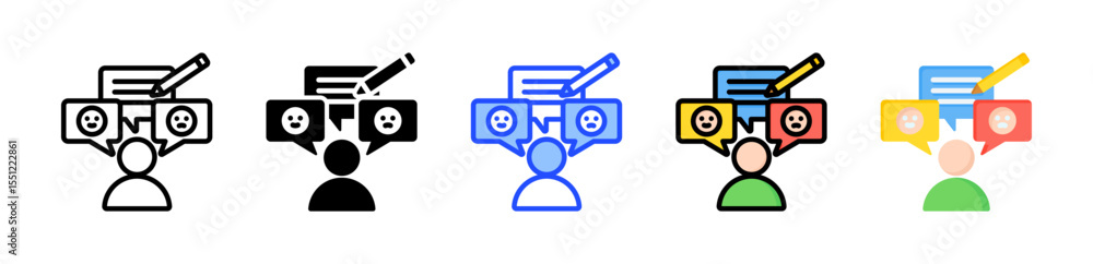 Poster feedback icon collection with multiple styles