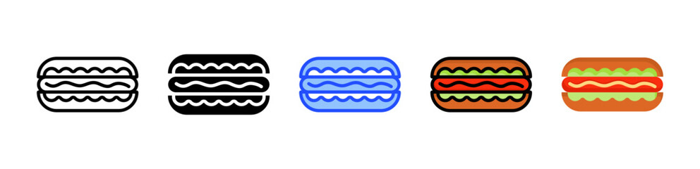 Hotdog Icon Collection With Multiple Styles