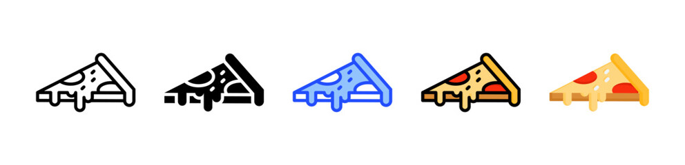 Pizza slice Icon Collection With Multiple Styles