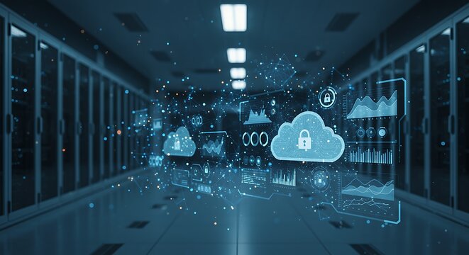 Blue Cloud Computing Data Server Room Network Security