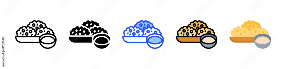 Poster falafel icon collection with multiple styles
