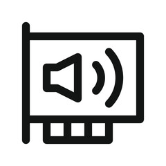 Sound card UI icon, sound blaster simple line user interface vector symbol