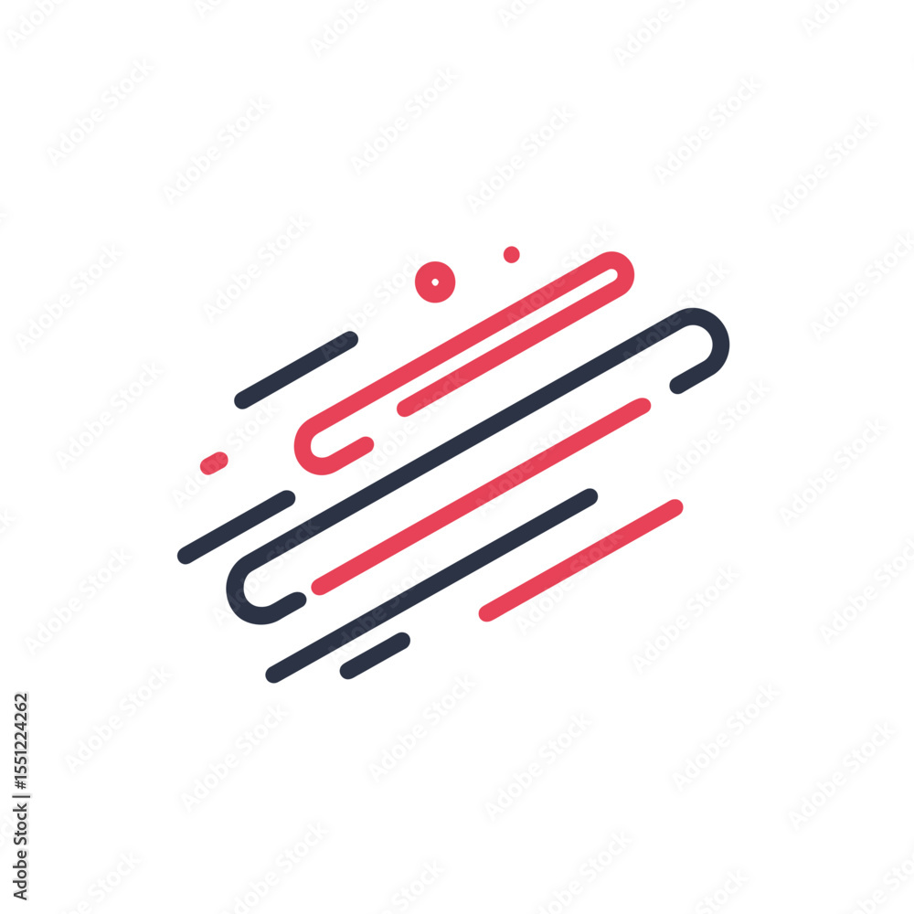 Poster abstract lines stream dynamically on white background modern design