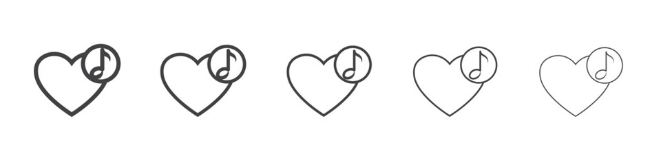 Heard heart note icon outline ilustration vector symbol