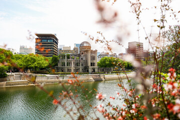 HIROSHIMA, JAPAN - (June 18, 2025): The Hiroshima Peace Memorial, commonly known as the Atomic Bomb Dome, stands preserved in memory of the victims of the 1945 atomic bombing.