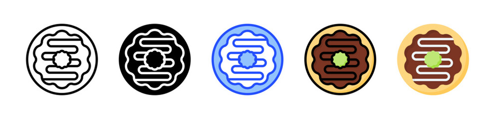 Okonomiyaki Icon Collection With Multiple Styles