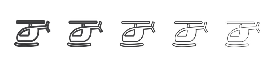 Helicopter icon outline ilustration vector symbol