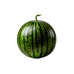 Fresh, ripe watermelon isolated on a white background, highlighting its juicy, sweet, and healthy nature as a summer fruit