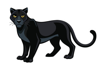 Majestic Black Panther Illustration Standing Tall A Striking Depiction of Feline Power and Grace in Captivating Detail and Exquisite Artistic Style