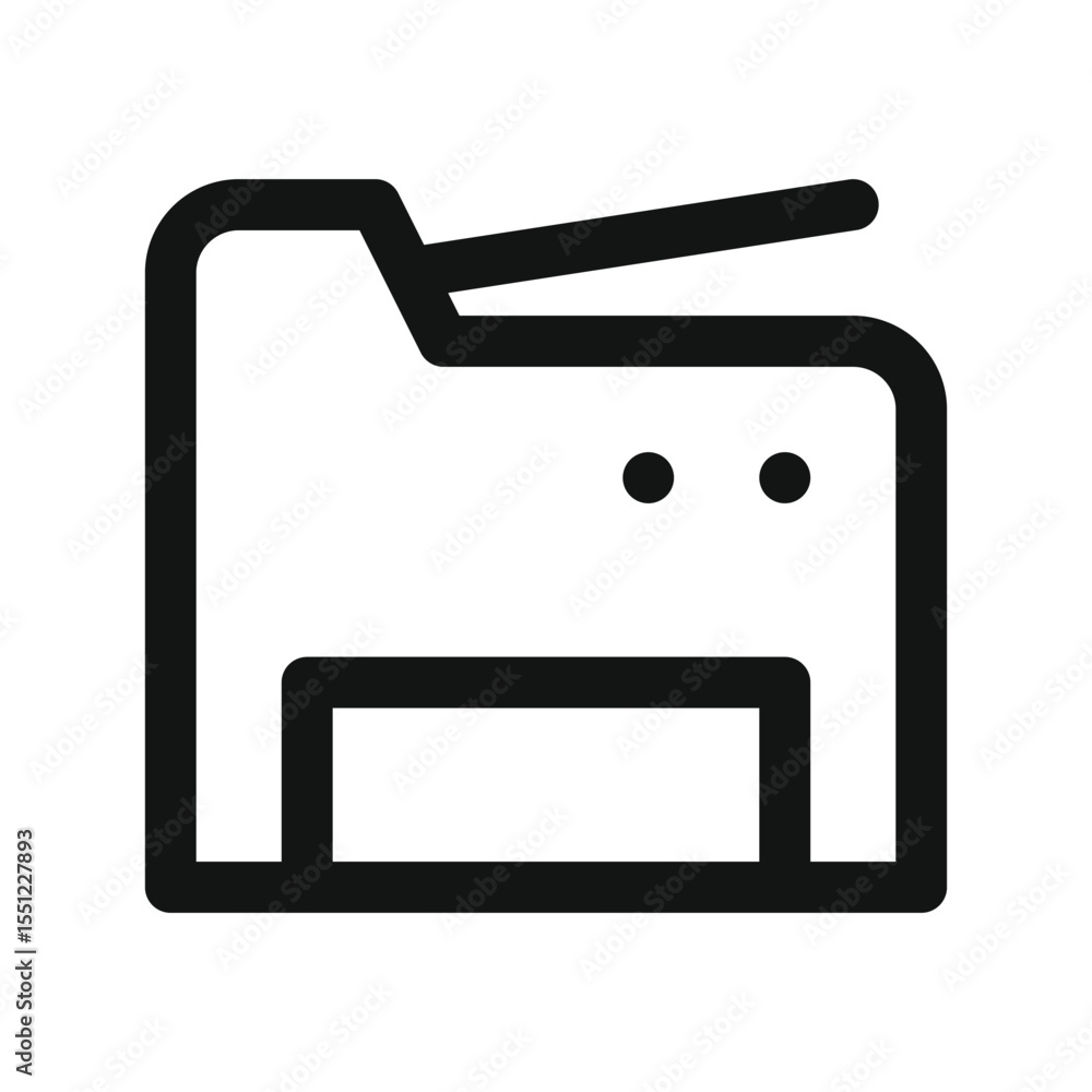 Poster mfp ui icon, multifunction office printer and copier simple line user interface vector symbol