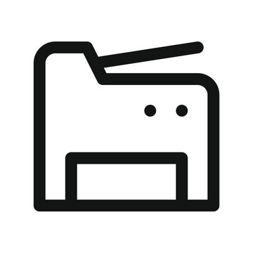 MFP UI icon, multifunction office printer and copier simple line user interface vector symbol