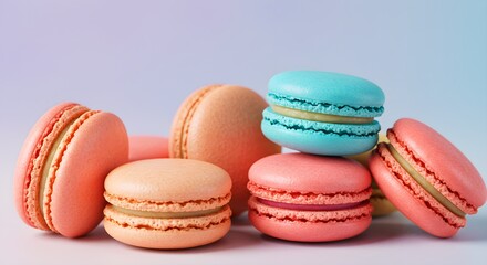Obraz premium Colorful macarons stacked