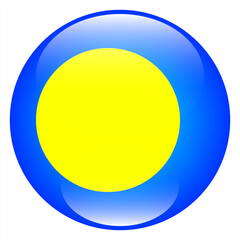 Flag of Palau. Palau flag icon. Standard color. Circle icon flag. 3d illustration. Computer digital vector illustration.