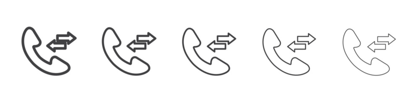 incoming outgoing calls icon outline ilustration vector symbol