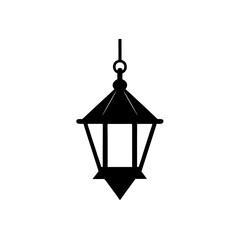 black silhouette of a hanging lantern on white bac.svg