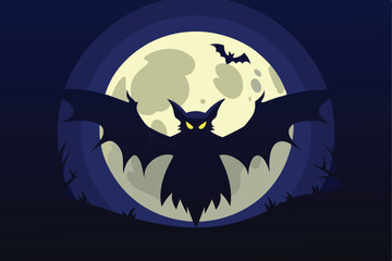 Fototapeta premium A stylized illustration of a gothic clock tower against a Halloween night backdrop.