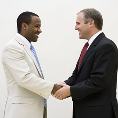 young indian businessman handshaking to each other