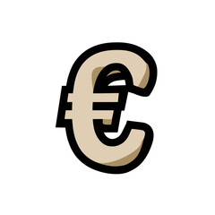 Fototapeta premium Euro icon currency symbol presents value on white background economy