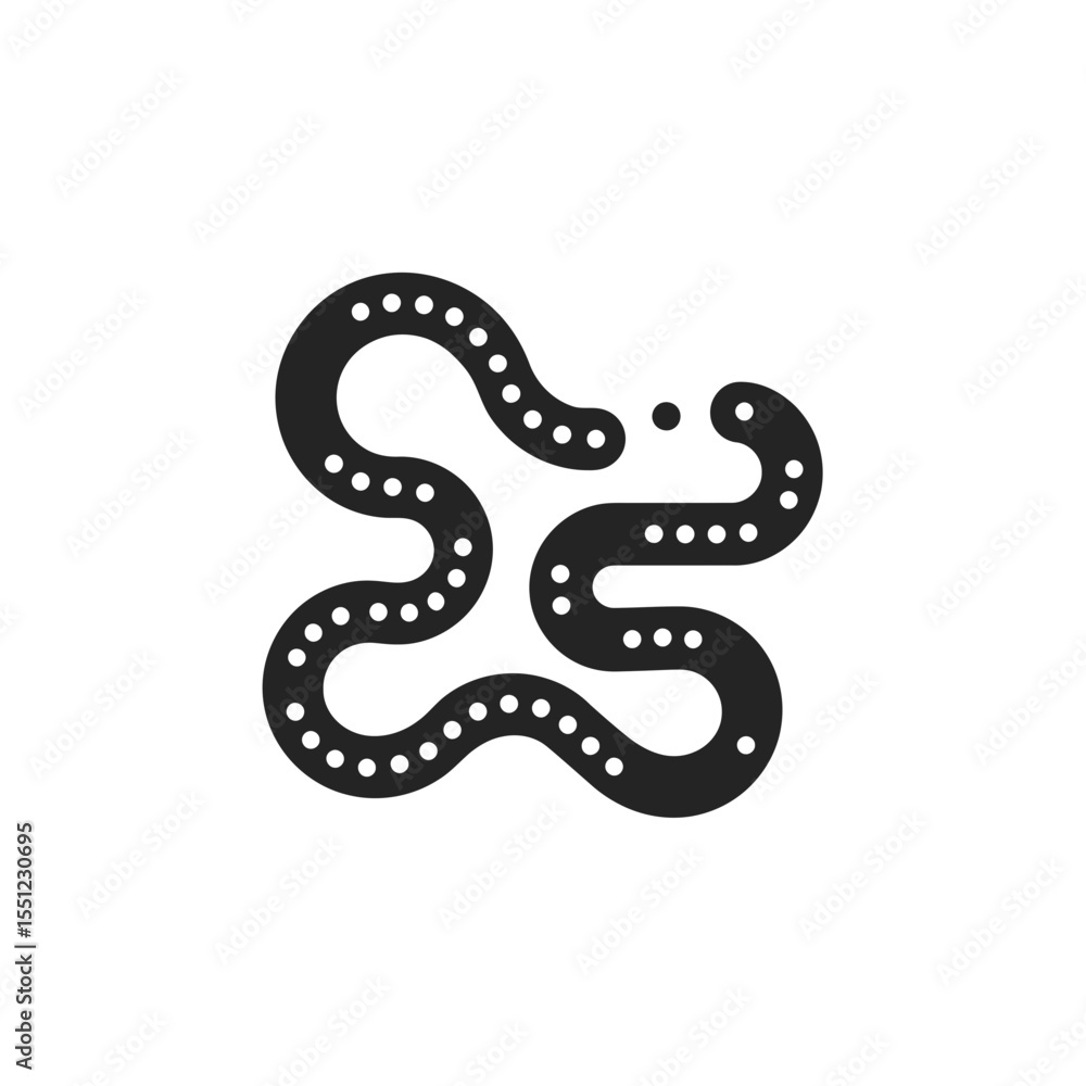 Aufkleber abstract line art depicts curve shapes dotted pattern on plain background graphic