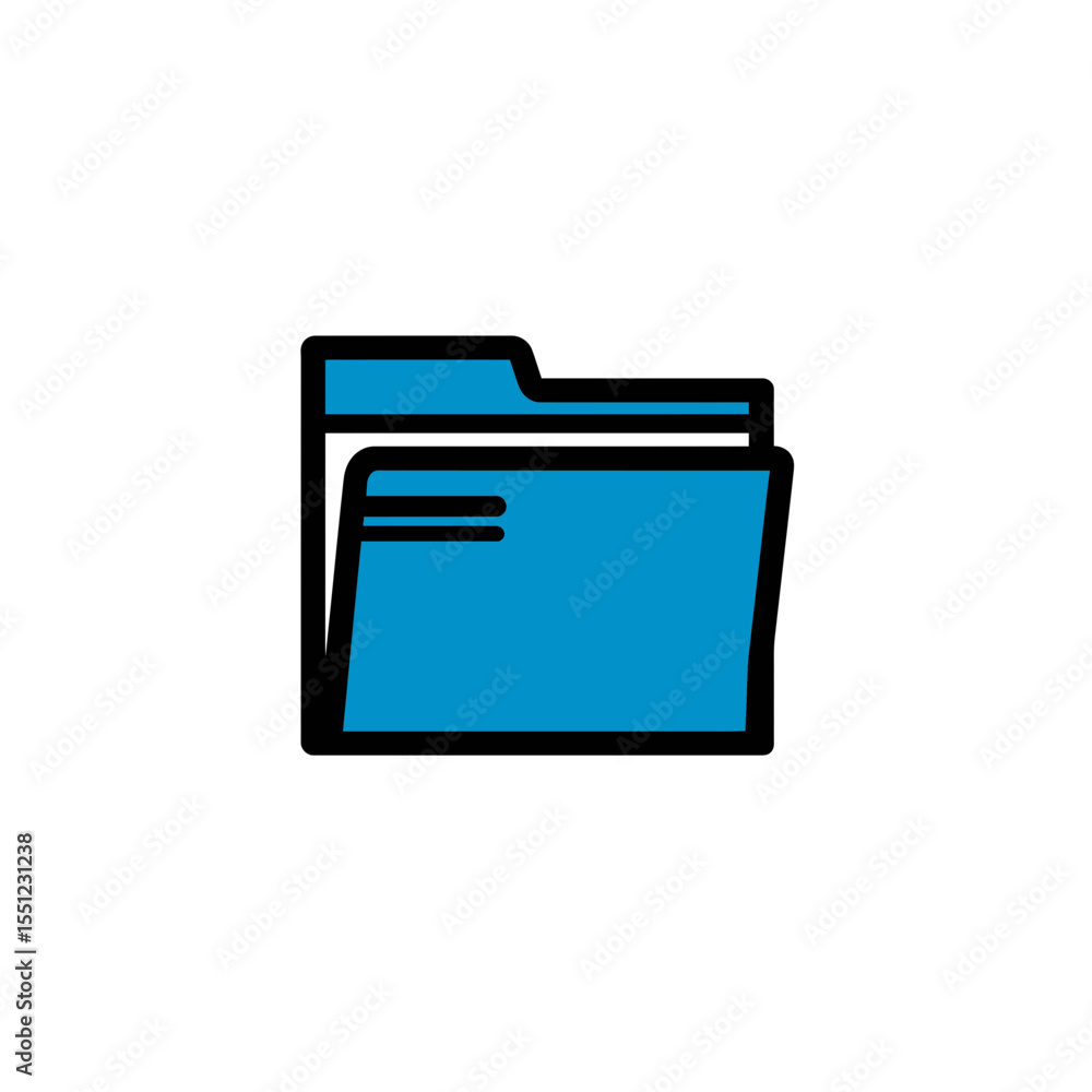 Fototapete Folder icon depicts data organizes files within a digital space outline style vector