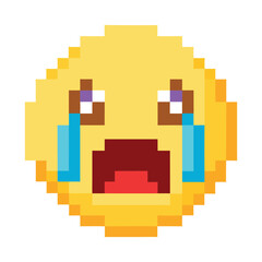 Fototapeta premium Pixel crying face