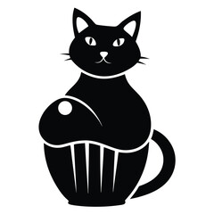 Whimsical Feline Treat A Black Cat Cupcake Fusion for Halloween Celebrations and Sweet Artistic Design