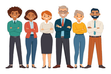 Obraz premium Diverse Professional Ensemble: A group of colleagues stands shoulder to shoulder, embodying unity and collaboration with a sense of togetherness and shared purpose. 