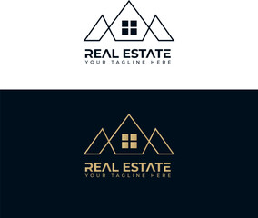 Modern Real Estate Logo Design – Elegant House and Roof Icon for Property & Realtor Branding