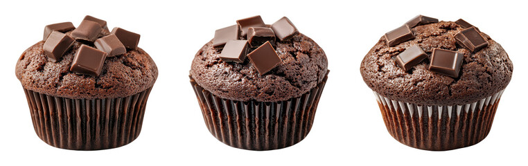 Triple chocolate cupcakes with rich chocolate chunks