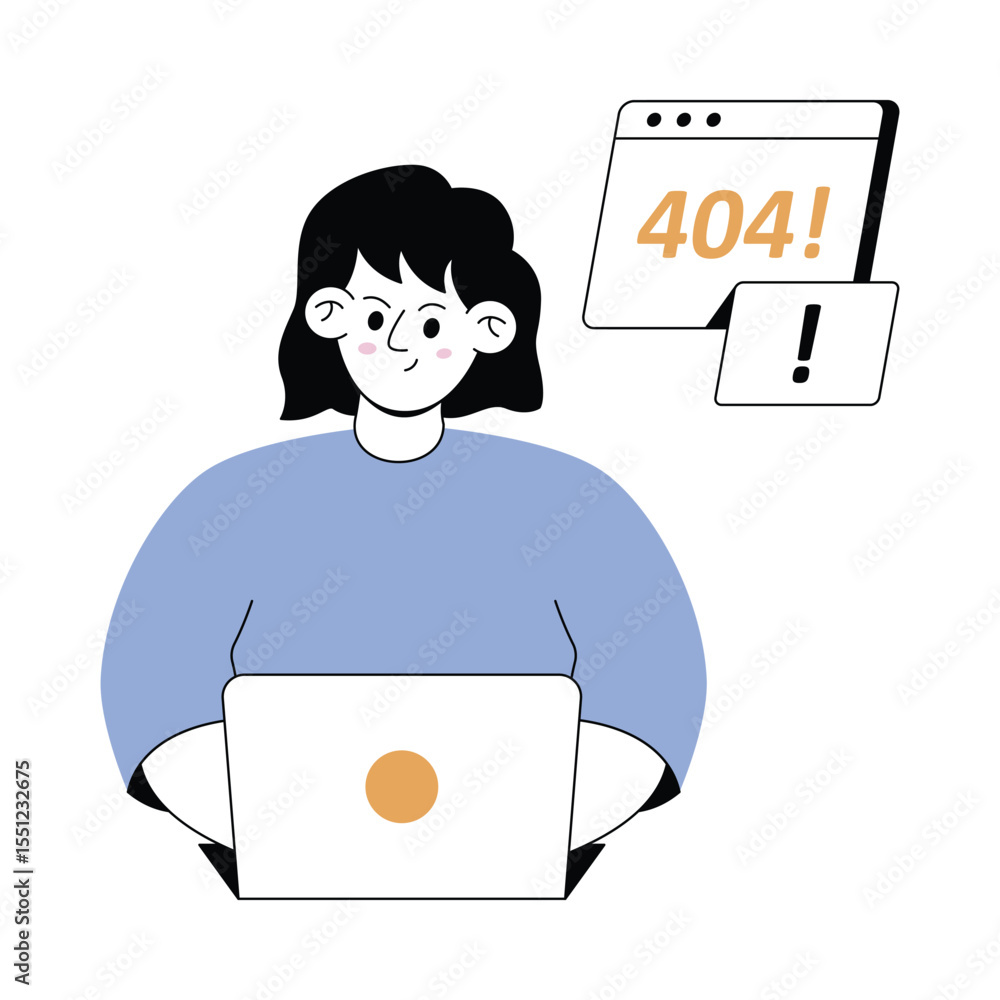 Poster error 404 modern illustrations. eps 10 file on transparent background