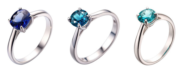 Elegant gemstone rings showcasing vibrant colors
