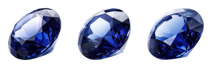 Stunning blue gemstones with intricate facets
