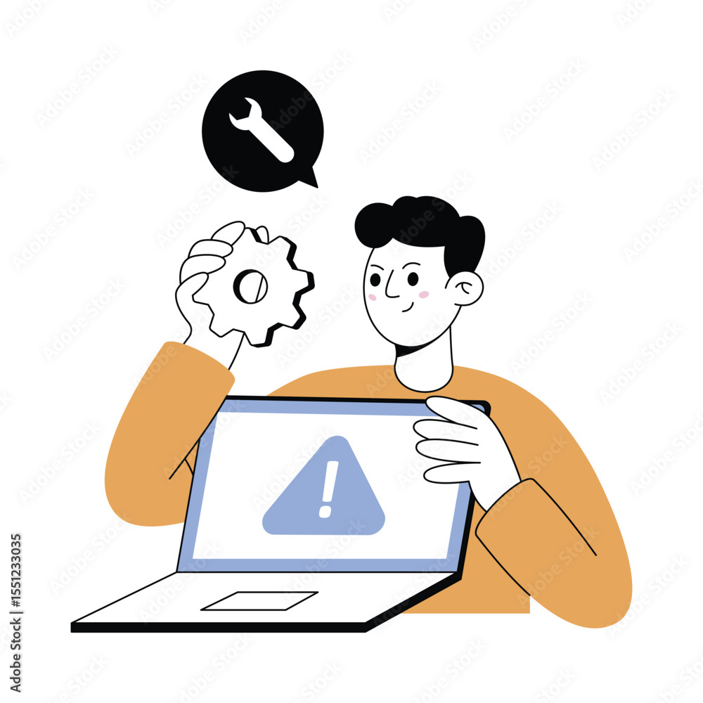 Poster technical error modern illustrations. eps 10 file on transparent background