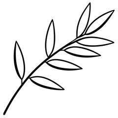 Olive Branch line art vector