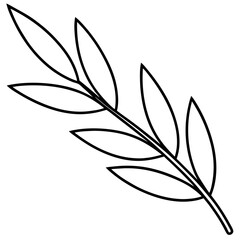 Olive Branch line art vector