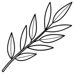Olive Branch line art vector