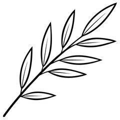 Olive Branch line art vector