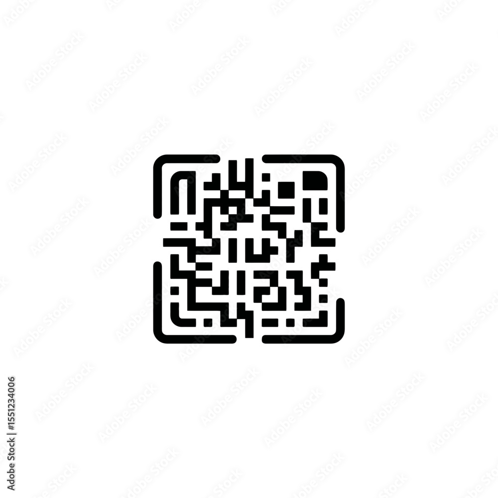 Poster qrcode displays square design scans digital data in isolation detail