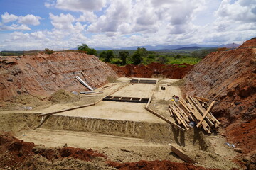 Precast Concrete Culvert Installation at morning