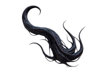 3d rendering of intricate, dark, tangled tendrils with a transparent background, perfect for digital art and design projects