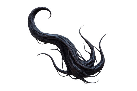 3d rendering of intricate, dark, tangled tendrils with a transparent background, perfect for digital art and design projects