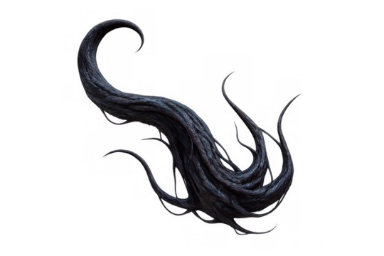 3d rendering of intricate, dark, tangled tendrils with a transparent background, perfect for digital art and design projects - Powered by Adobe