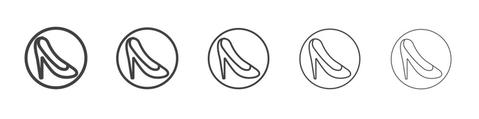 leather shoes heel icon outline ilustration vector symbol